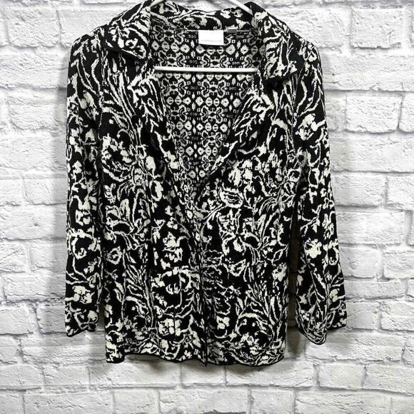 Anthropologie Ett:Twa Sweater‎ Womens Medium Intarsia Reversible Knit Cardigan - Picture 4 of 6